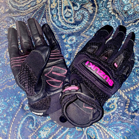 Icon Twenty-Niner CE Womens Motorcycle Gloves Suzuki. Mesh/Leather Sz.M - Picture 1 of 6